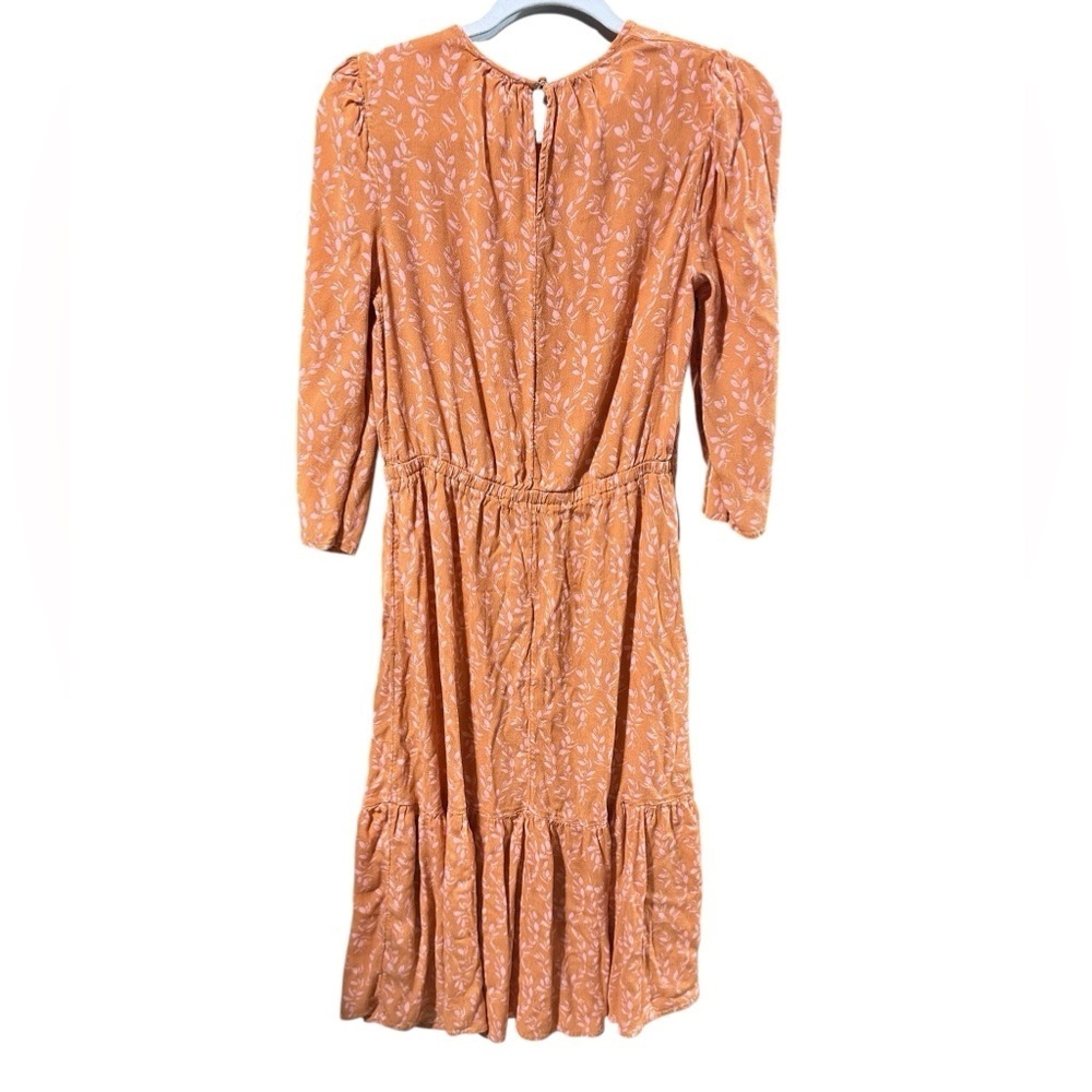 A new day orange printed midi dress m - Picture 4 of 7